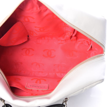 Chanel Calfskin Quilted Large Cambon Bowler White Black 5 of 10