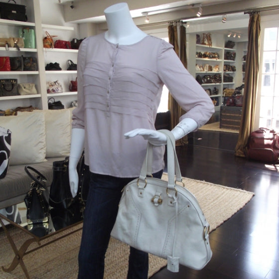 Saint Laurent Leather Large Muse Ivory 2 of 13