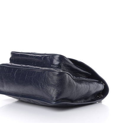 Saint Laurent Crinkled Calfskin Matelasse Monogram Large Niki Chain Satchel Deep Marine 7 of 11