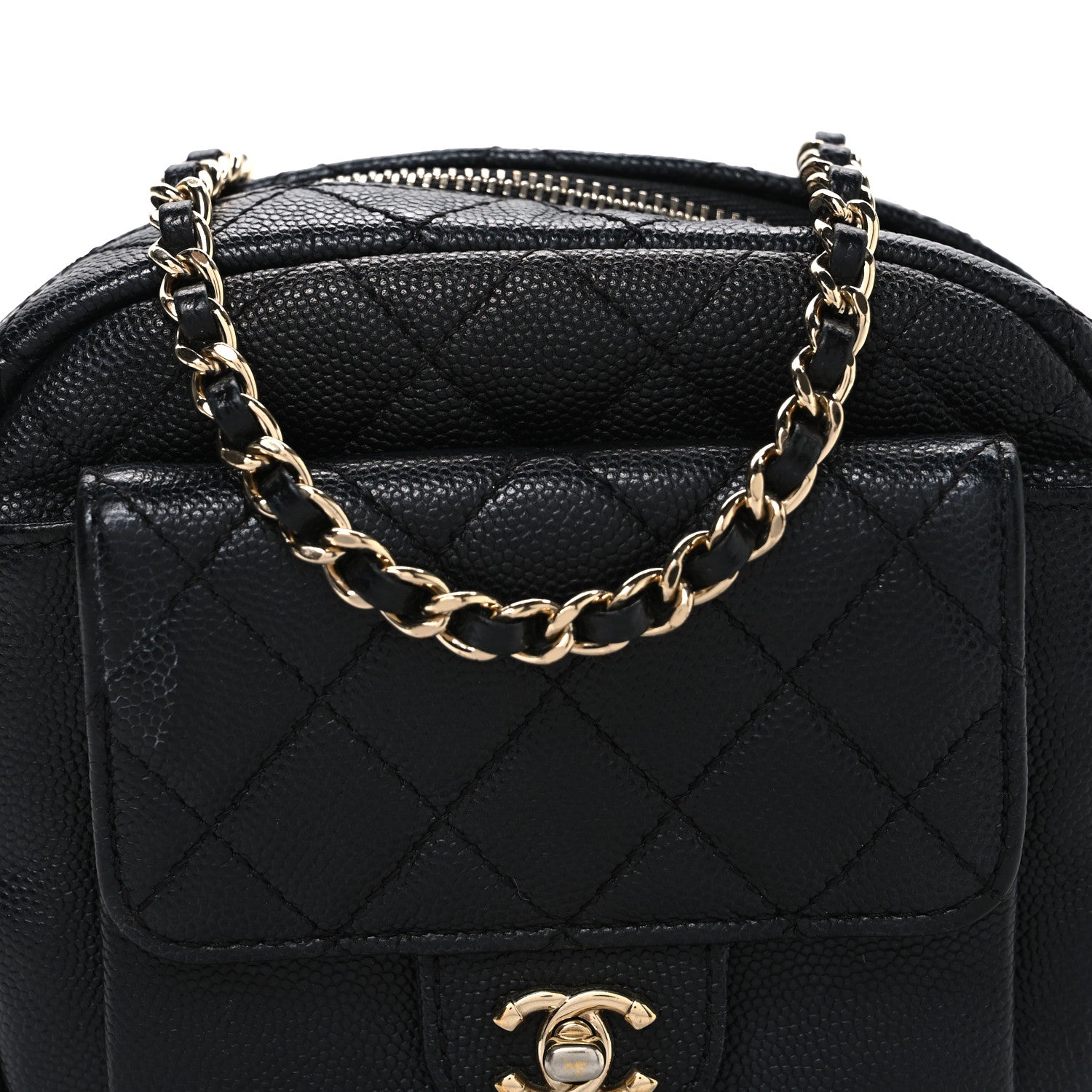Chanel Caviar Quilted CC Day Camera Case Black 8 of 11