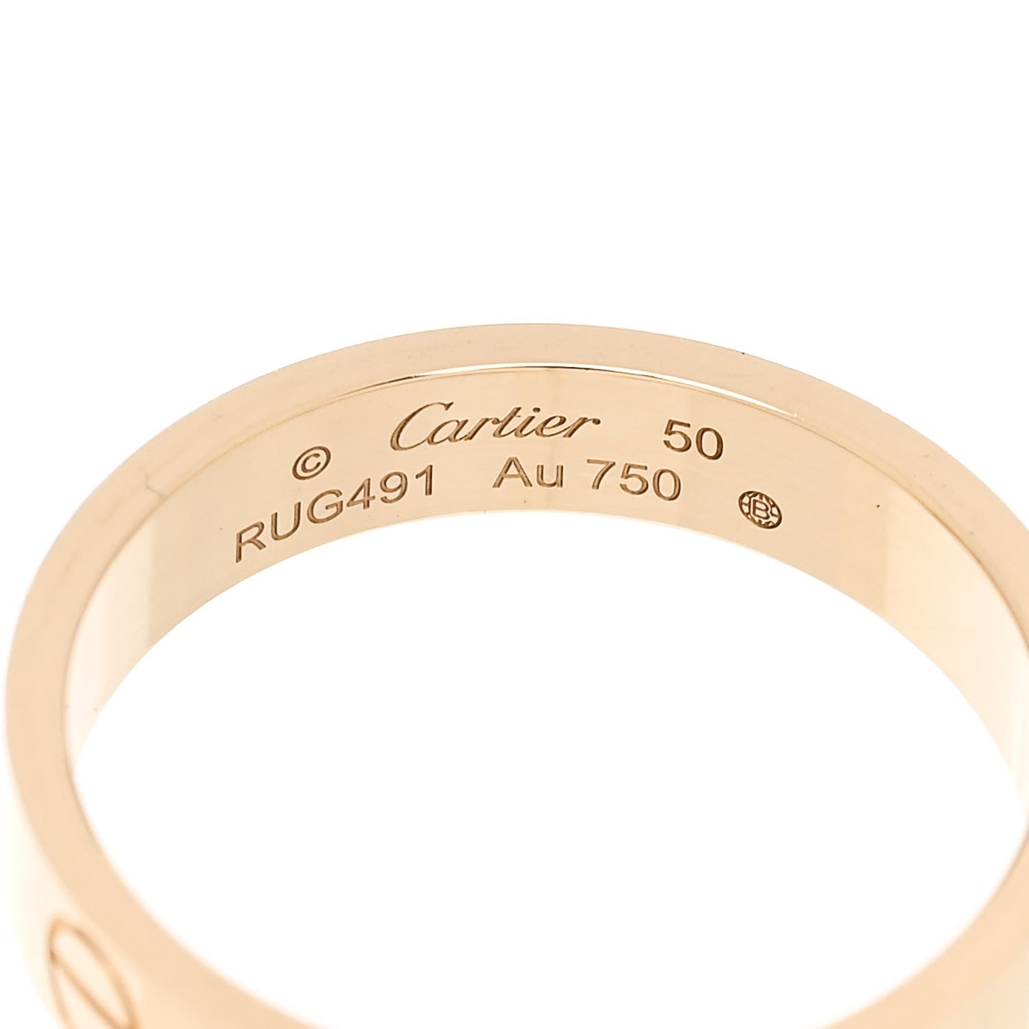Cartier 18K Yellow Gold 3.5mm LOVE Wedding Band Ring 50 5.25 3 of 5