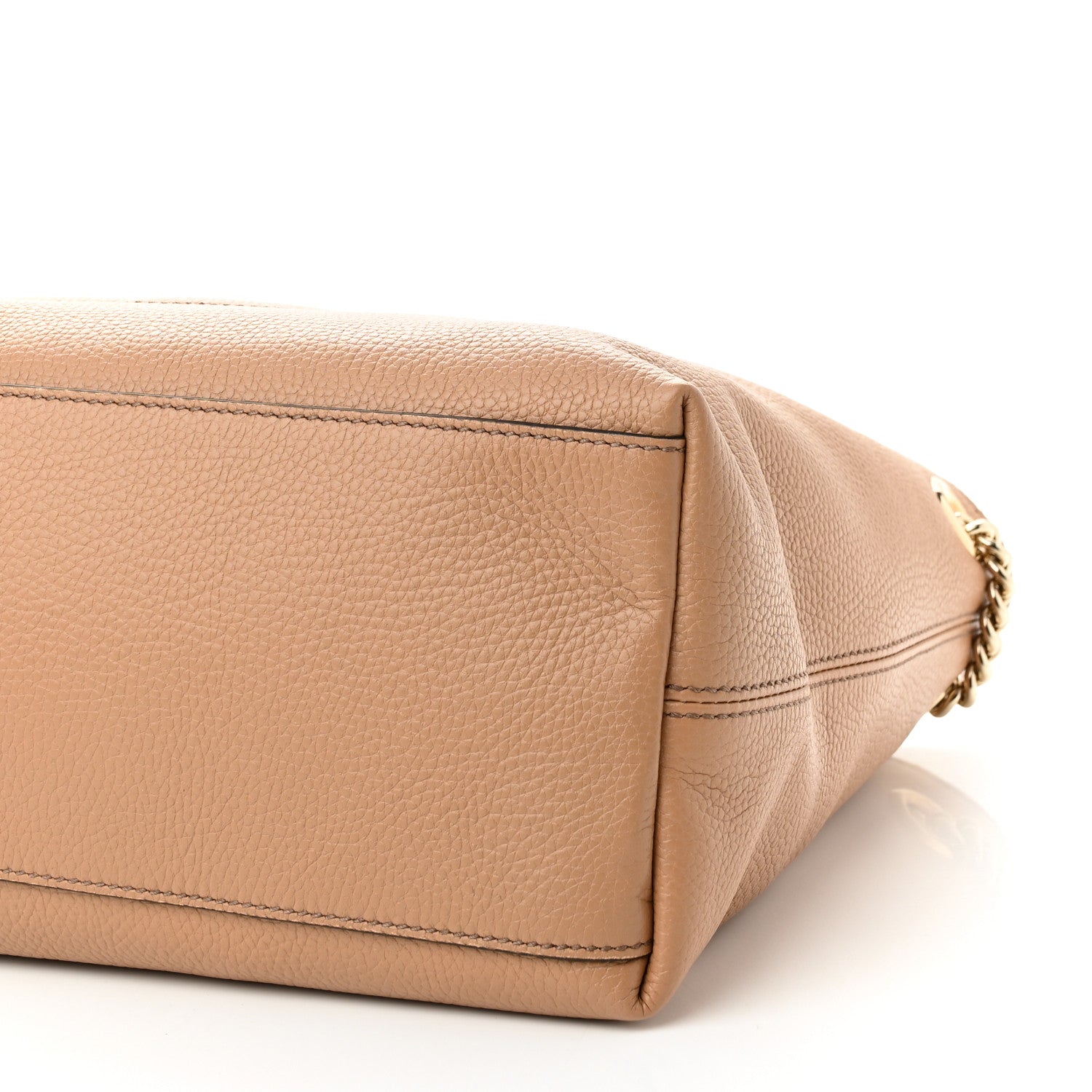 Gucci Pebbled Calfskin Medium Soho Chain Shoulder Bag Camelia 10 of 10