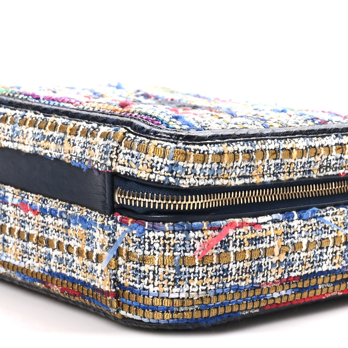 Tweed Snakeskin Quilted Medium CC Filigree Vanity Case Multicolor