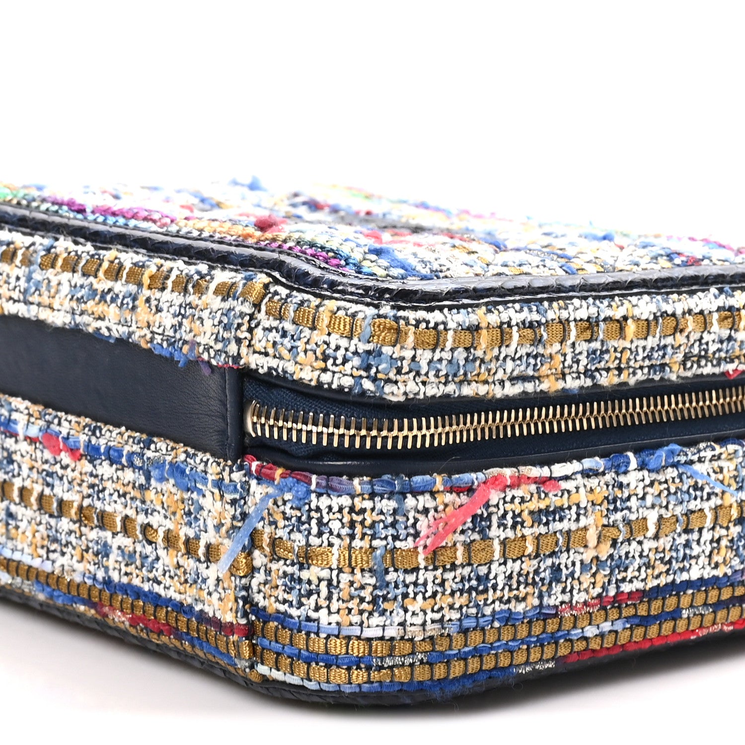 Chanel Tweed Snakeskin Quilted Medium CC Filigree Vanity Case Multicolor 10 of 10