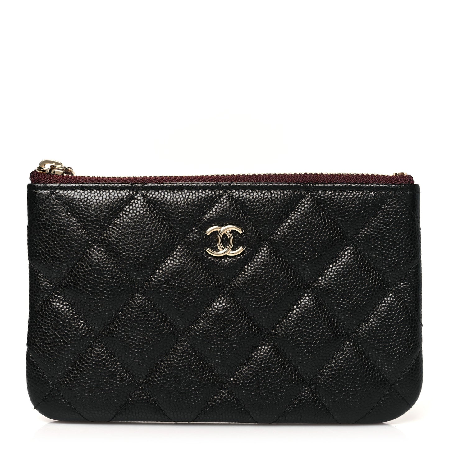 Caviar Quilted Small Cosmetic Case Black