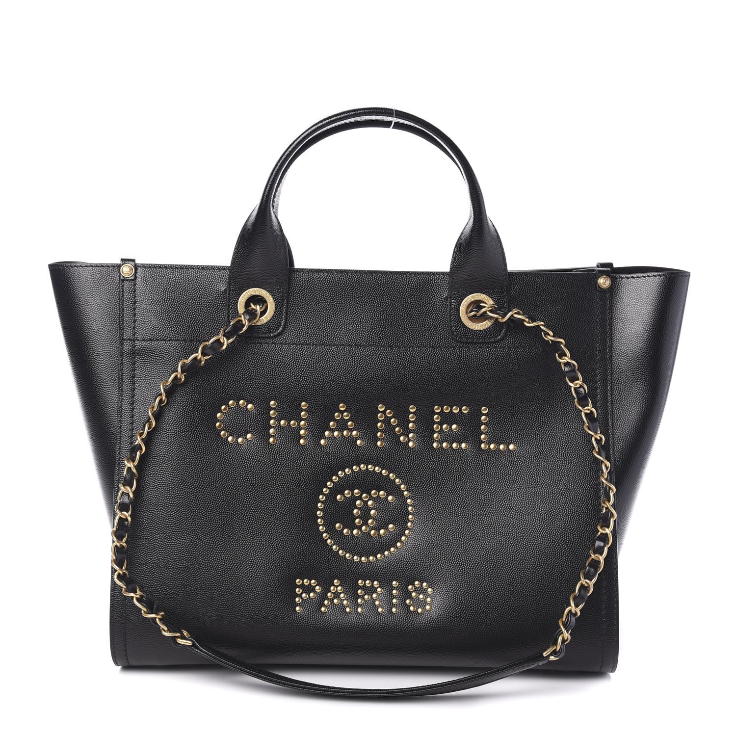 Chanel Caviar Small Studded Deauville Tote Black 1 of 9