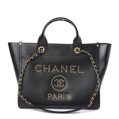 Chanel Caviar Small Studded Deauville Tote Black 1 of 9
