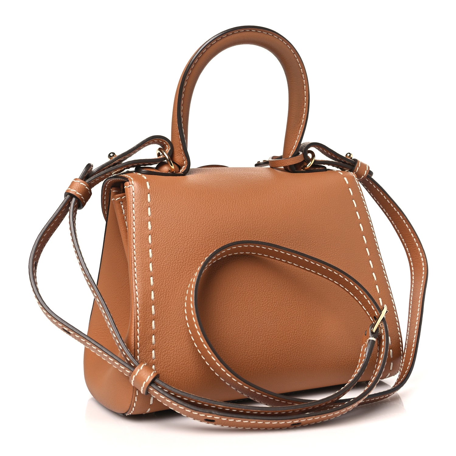 Delvaux Grained Rodeo Calfskin Surpique Mini Brillant Satchel Vegetal Ivory 4 of 12