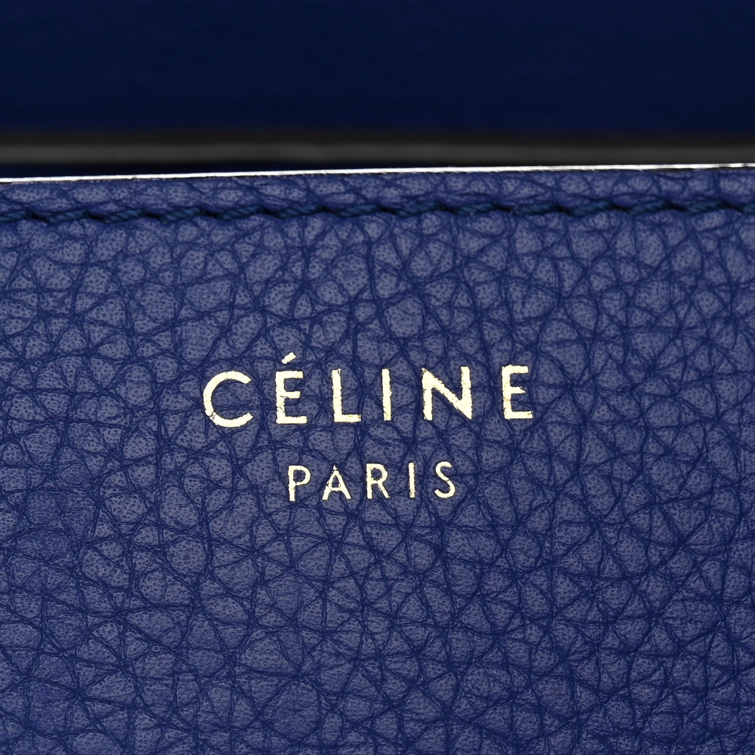 Celine Drummed Calfskin Mini Luggage Indigo 5 of 9
