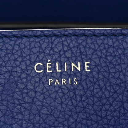 Celine Drummed Calfskin Mini Luggage Indigo 5 of 9
