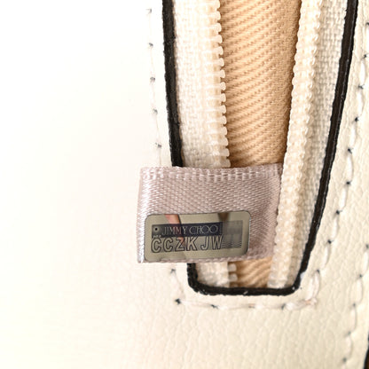 Jimmy Choo Calfskin Snakeskin Embossed Bag White 7 of 10