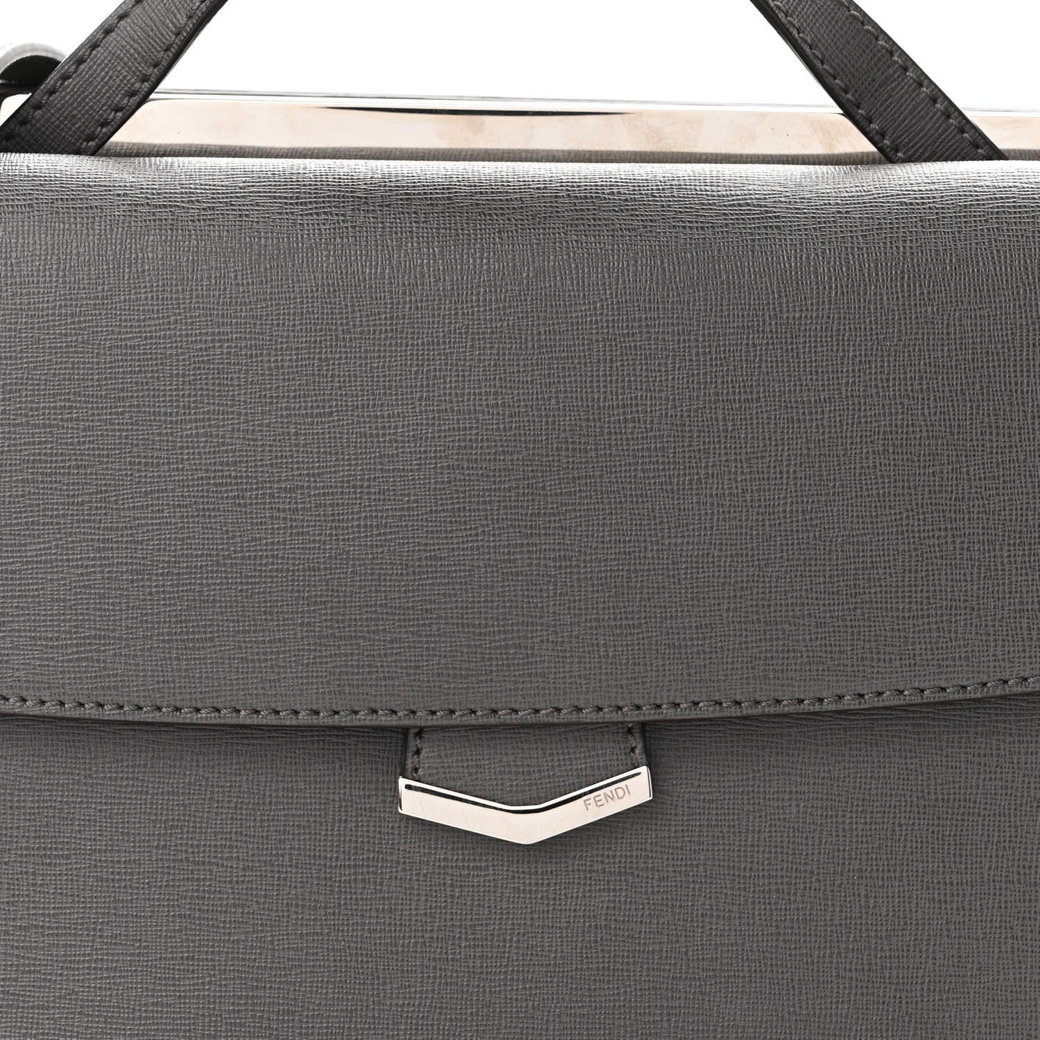 Fendi Vitello Elite Flamingo Demi Jour Shoulder Bag Grey 8 of 10