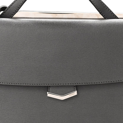 Fendi Vitello Elite Flamingo Demi Jour Shoulder Bag Grey 8 of 10