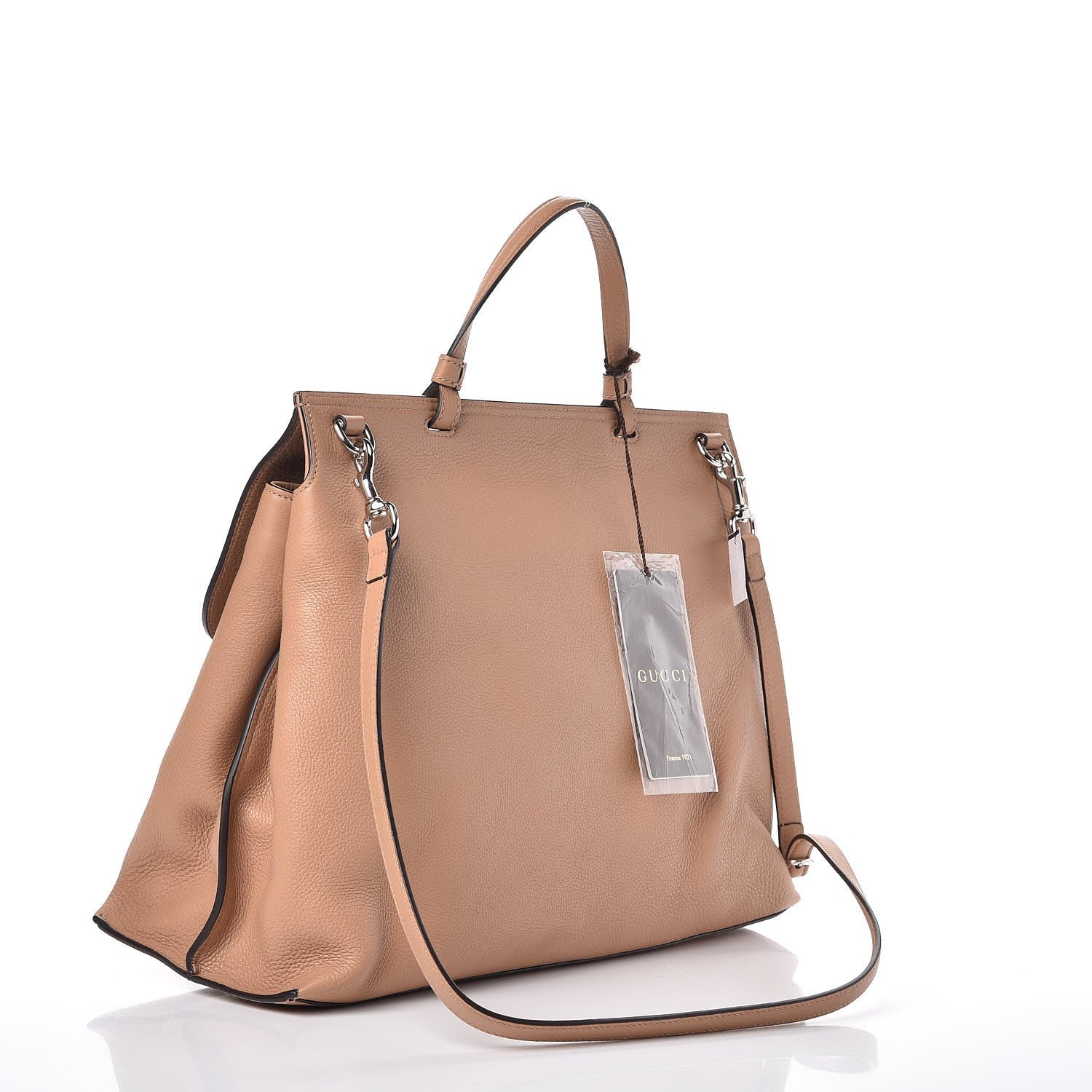 Gucci Cellarius Calfskin Large Bamboo Daily Top Handle Bag Camelia 3 of 6