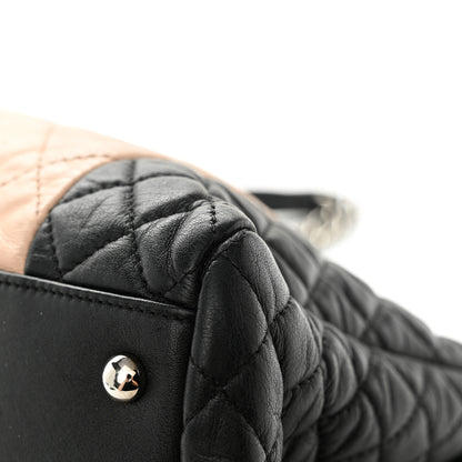Chanel Lambskin Quilted CC Shopping Tote Black Rose Clair 9 of 15