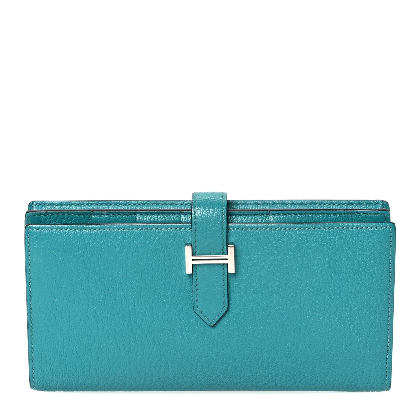 Chevre Mysore Bearn Gusset Wallet  Bleu Paon