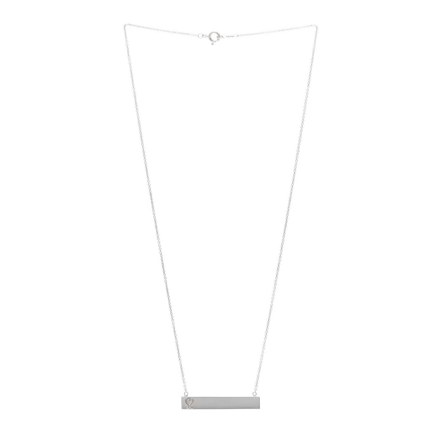 Sterling Silver Paloma Picasso Loving Heart Bar Pendant Necklace
