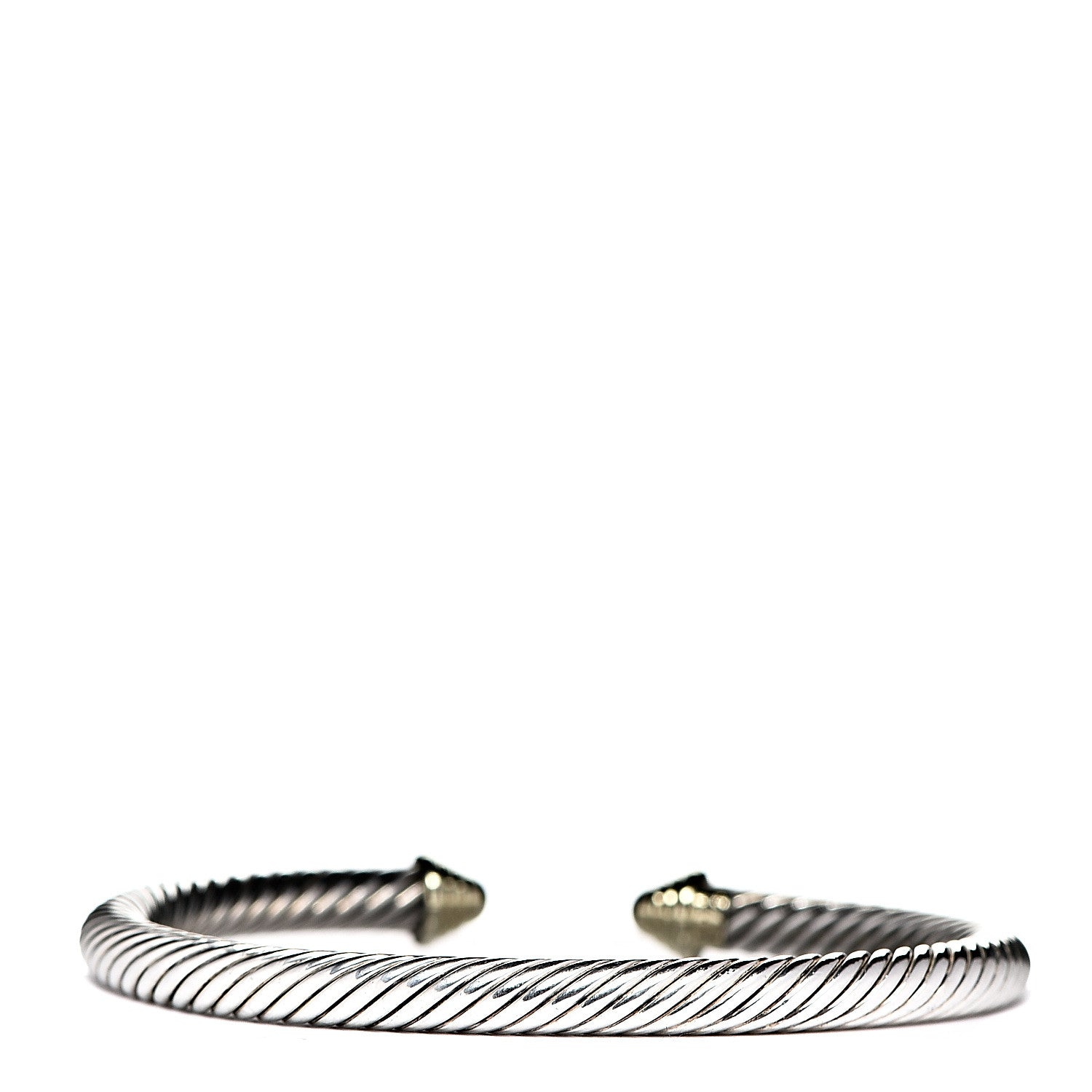 David Yurman Sterling Silver 14K Yellow Gold 5mm Cable Classics Bracelet 2 of 3