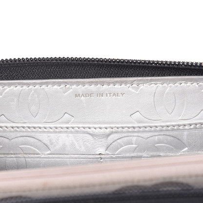 Chanel Calfskin Quilted Cambon Large Gusset Zip Around Wallet Black Silver 7 of 14