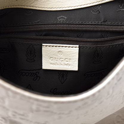 Gucci Guccissima Medium New Ladies Web Hobo White 5 of 10