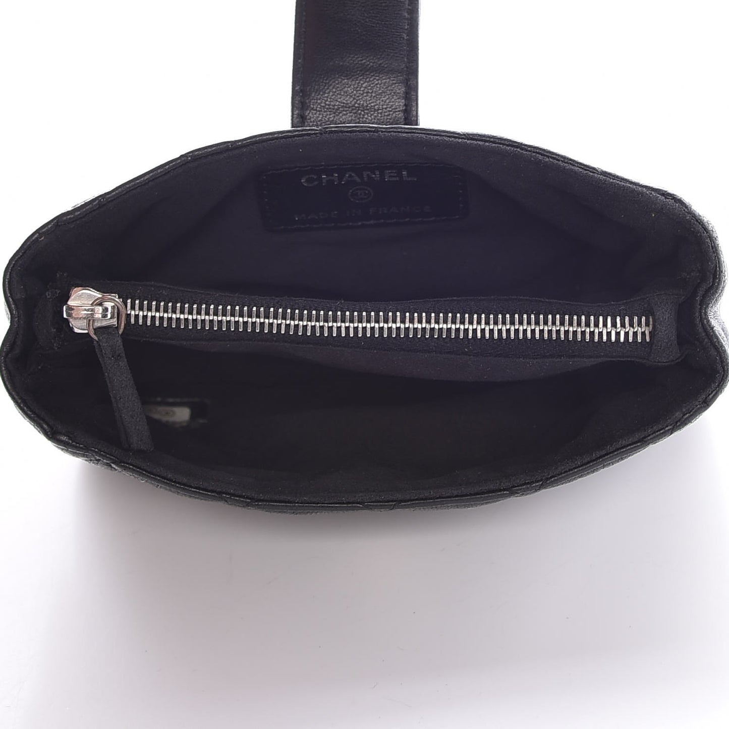 Lambskin Quilted Mini Phone Holder Clutch Black