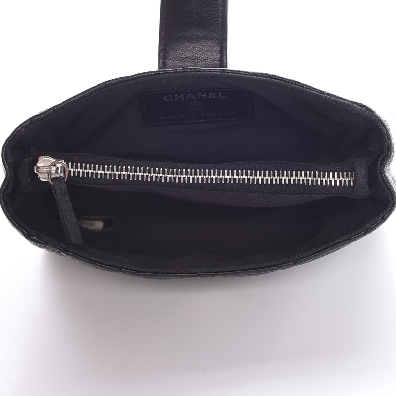 Chanel Lambskin Quilted Mini Phone Holder Clutch Black 5 of 7