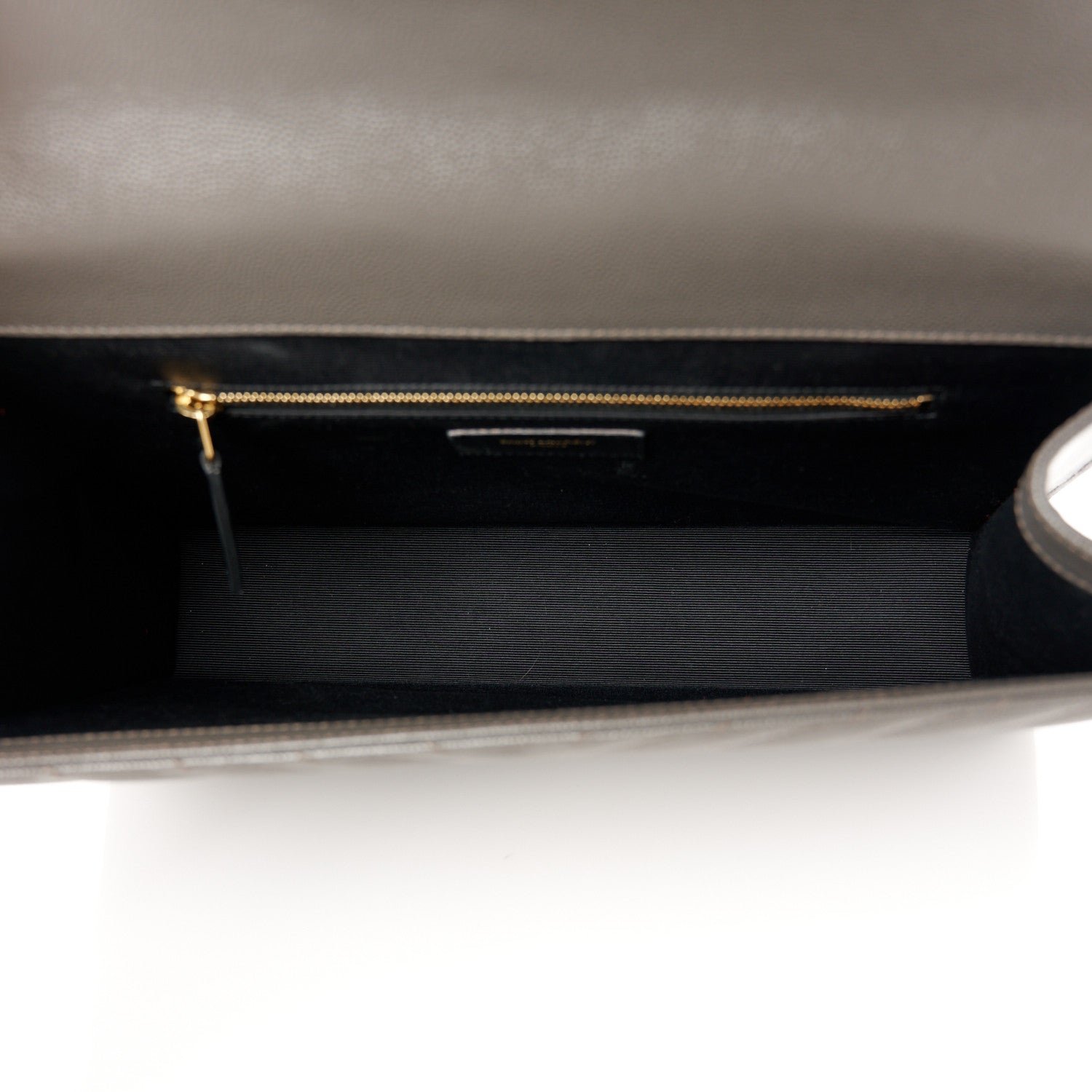 Saint Laurent Grain De Poudre Matelasse Chevron Large Monogram Satchel Earth 5 of 11