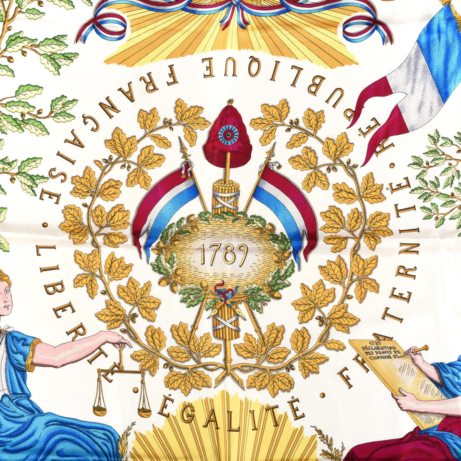Hermes Silk Republique Francaise Liberte Egalite Fraternite 1789 Scarf 90 2 of 4