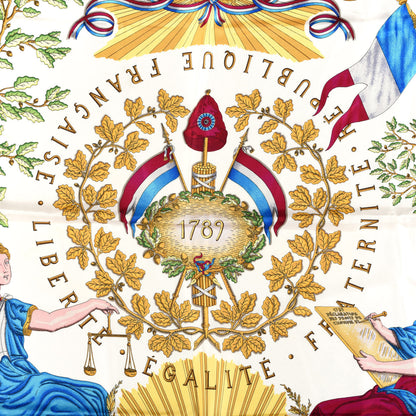 Hermes Silk Republique Francaise Liberte Egalite Fraternite 1789 Scarf 90 2 of 4