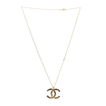 Chanel Metal CC Paris Button Necklace Gold 3 of 6