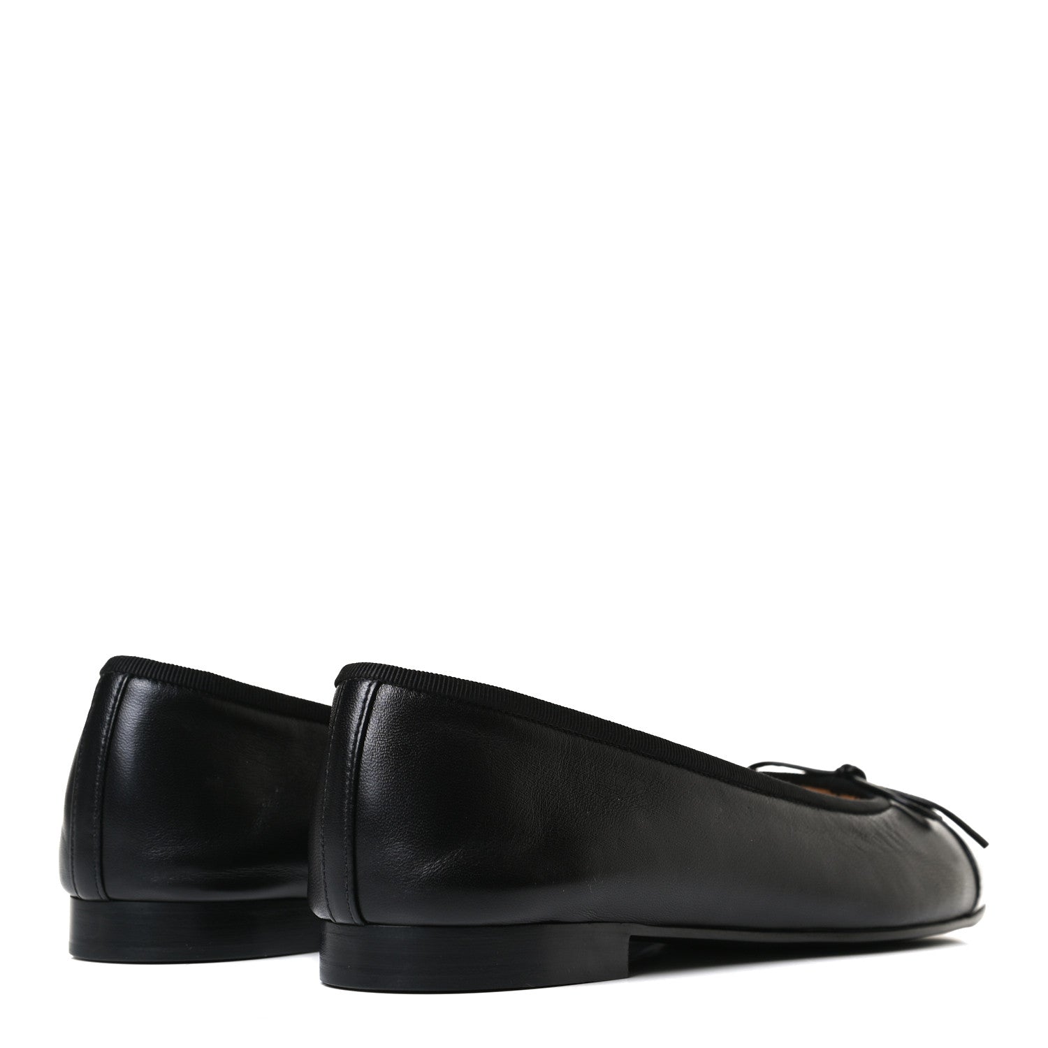 Chanel Lambskin Patent Cap Toe Ballerina Flats 39.5 Black 4 of 10
