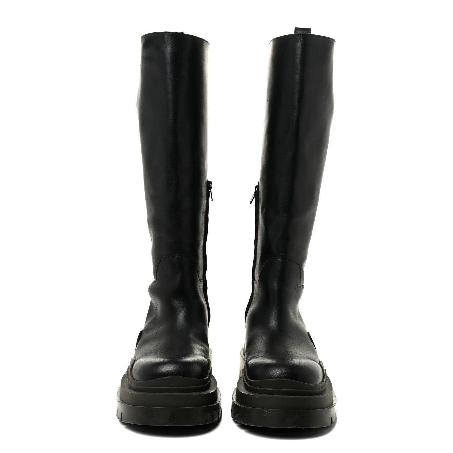Bottega Veneta Calfskin The Tire High Boots 41 Black Camping 2 of 19