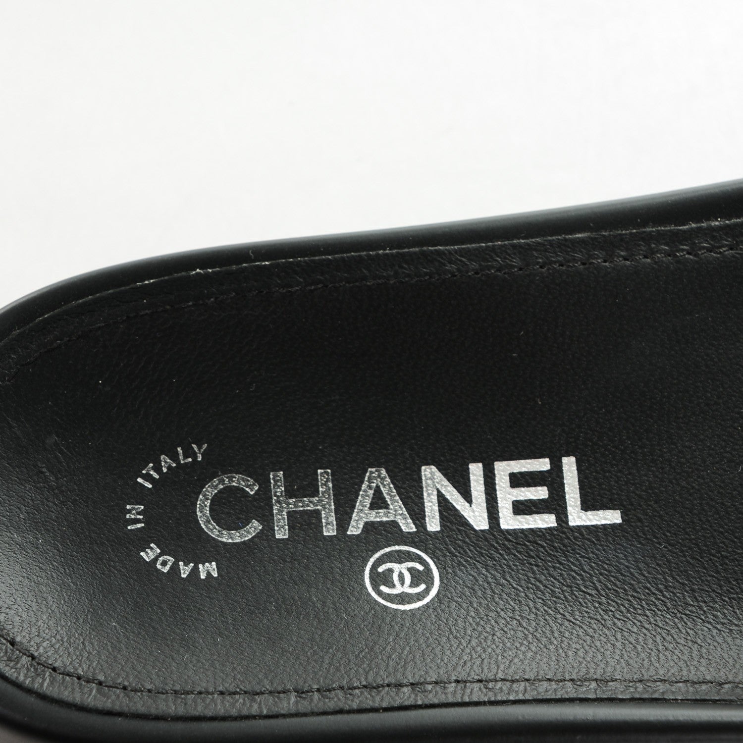Chanel Tweed Lambskin Chain Flat Sandals 39 Black Multicolor 8 of 9