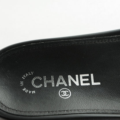 Chanel Tweed Lambskin Chain Flat Sandals 39 Black Multicolor 8 of 9