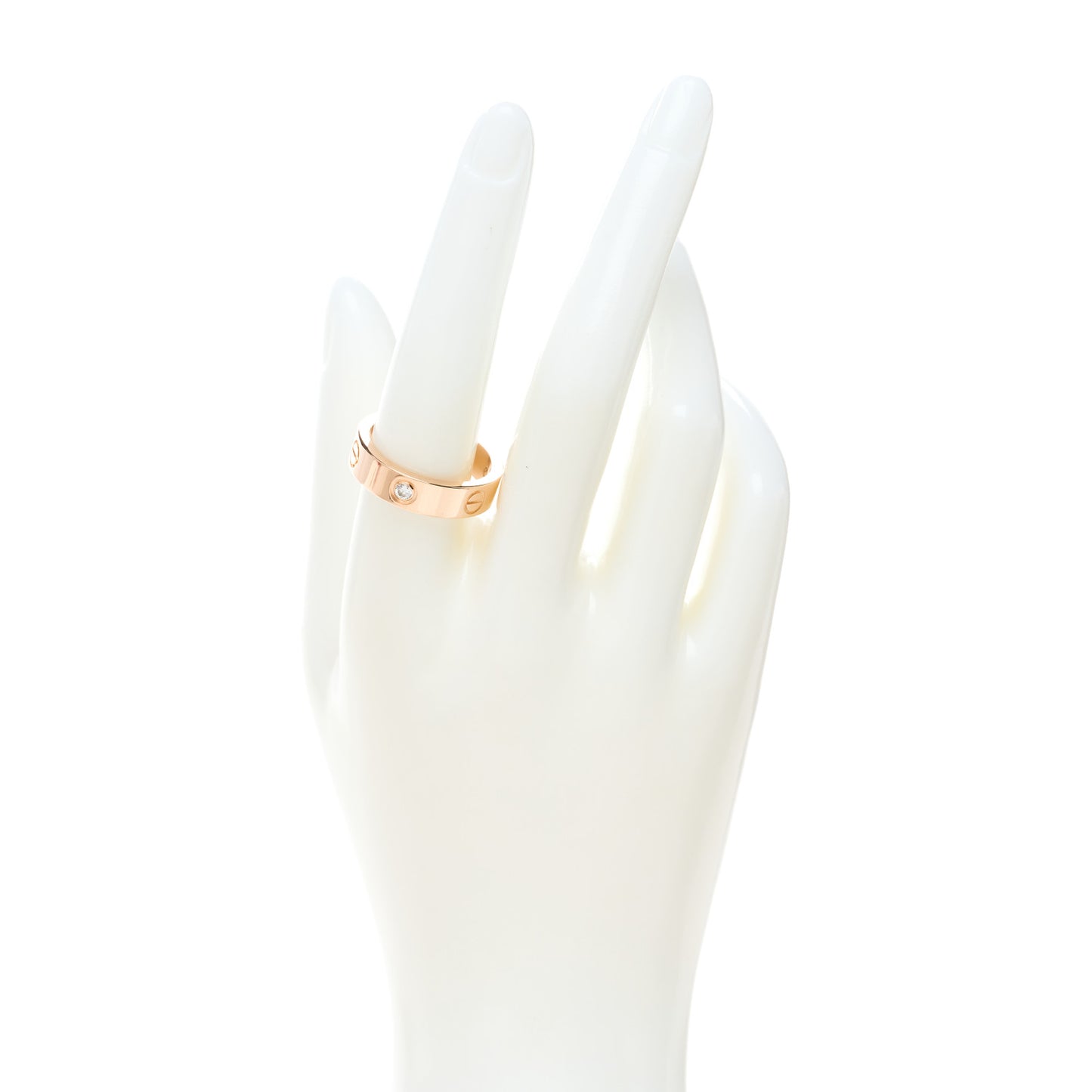 18K Pink Gold 3 Diamond 5.5mm LOVE Ring 59 8.75