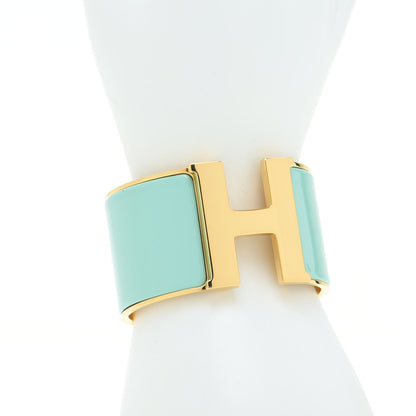 Hermes Enamel Extra Wide Clic Clac H Bracelet PM Lagon 2 of 6