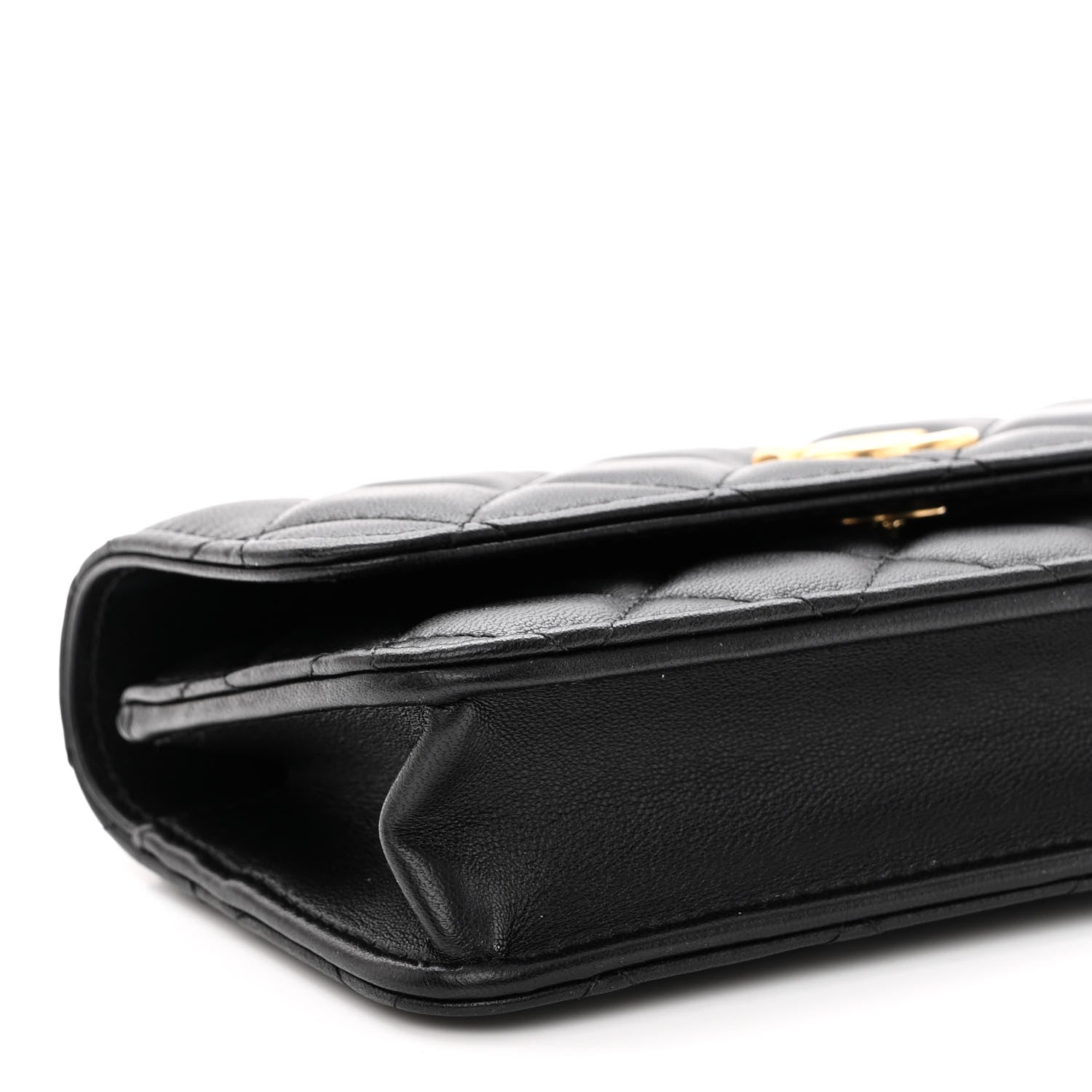 Chanel Lambskin Quilted Sweet Camellia Flap Phone Holder With Chain Black 10 of 11