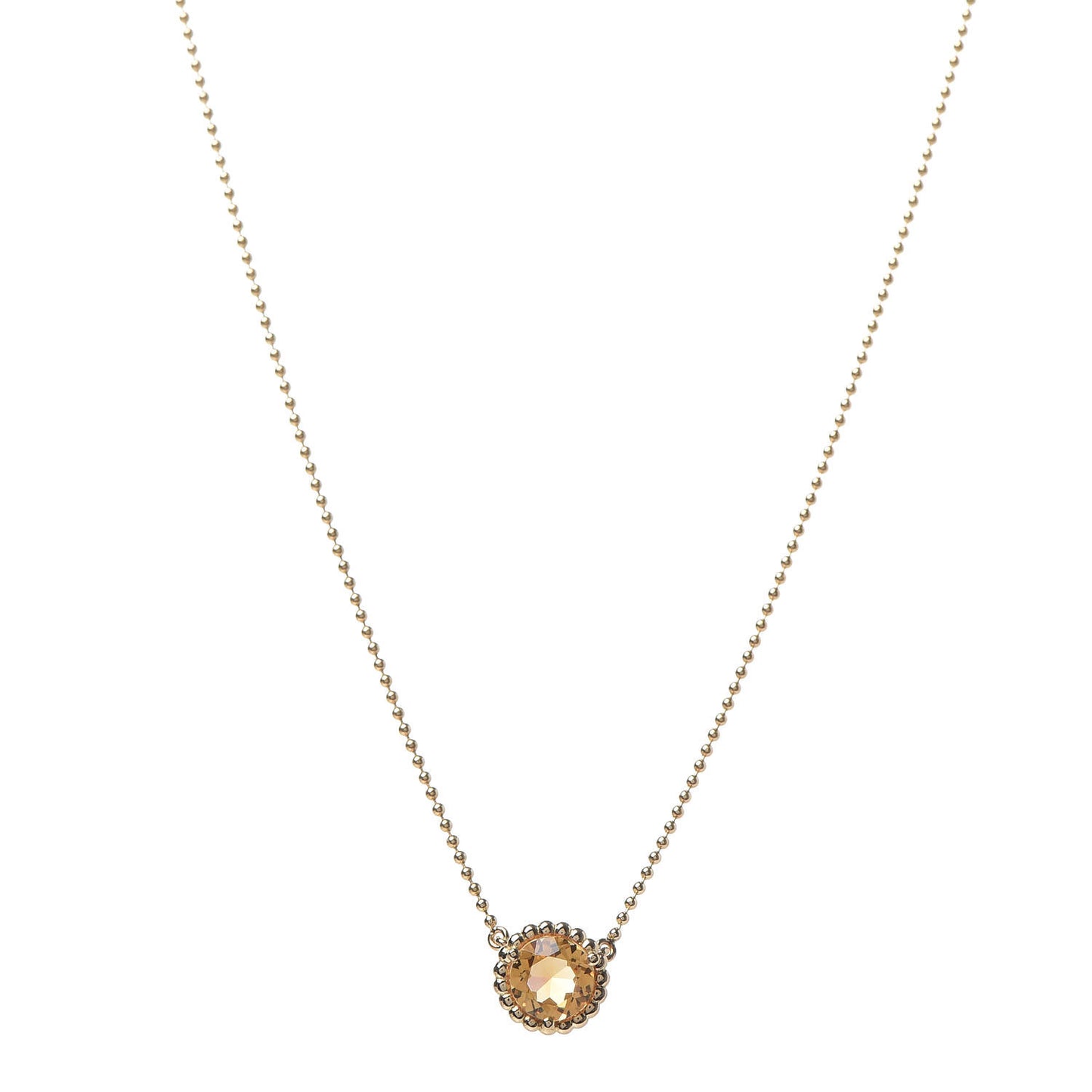 18K Yellow Gold Citrine Pendant Necklace