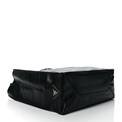 Prada Soft Calfskin Tote Black Rubino 4 of 11