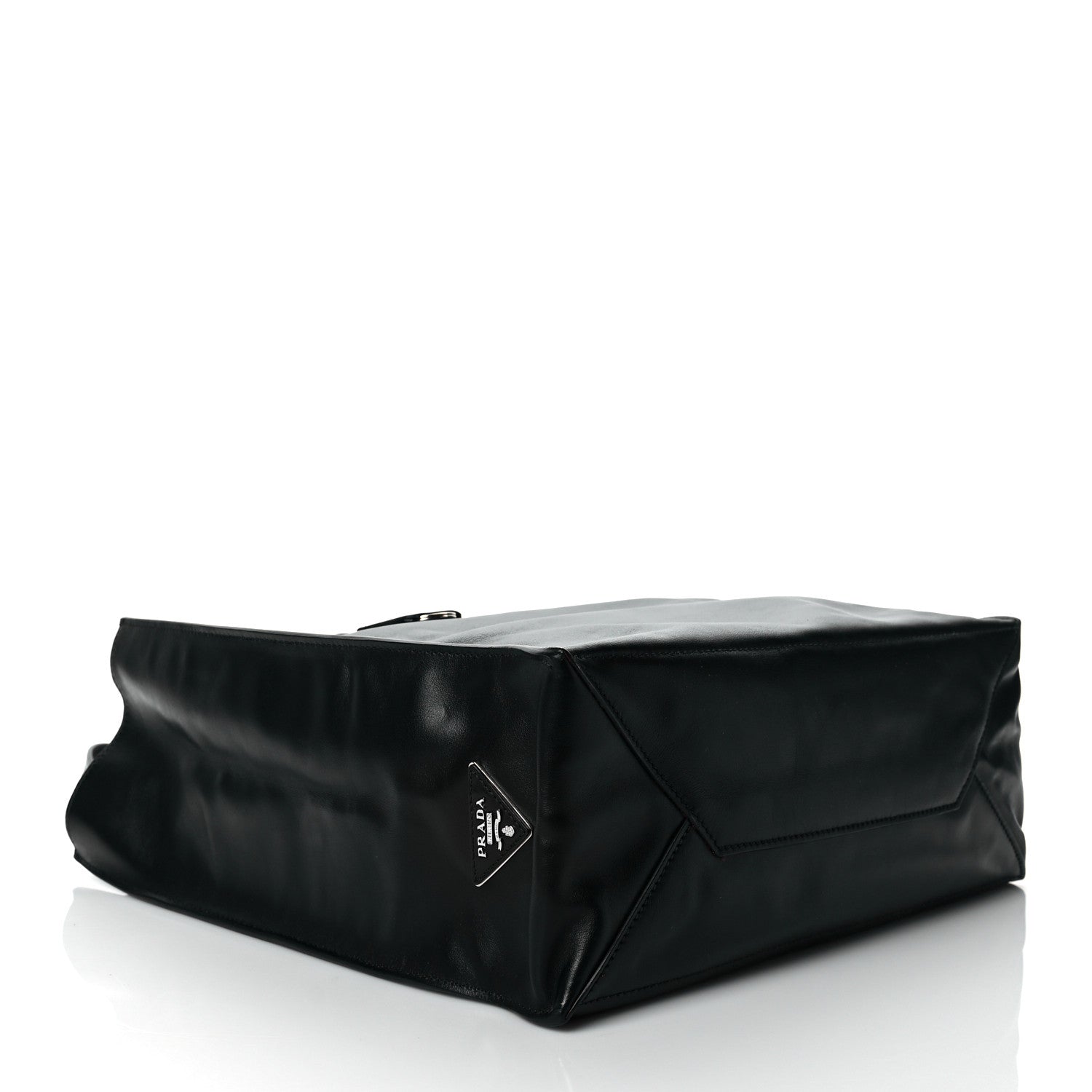 Prada Soft Calfskin Tote Black Rubino 4 of 11