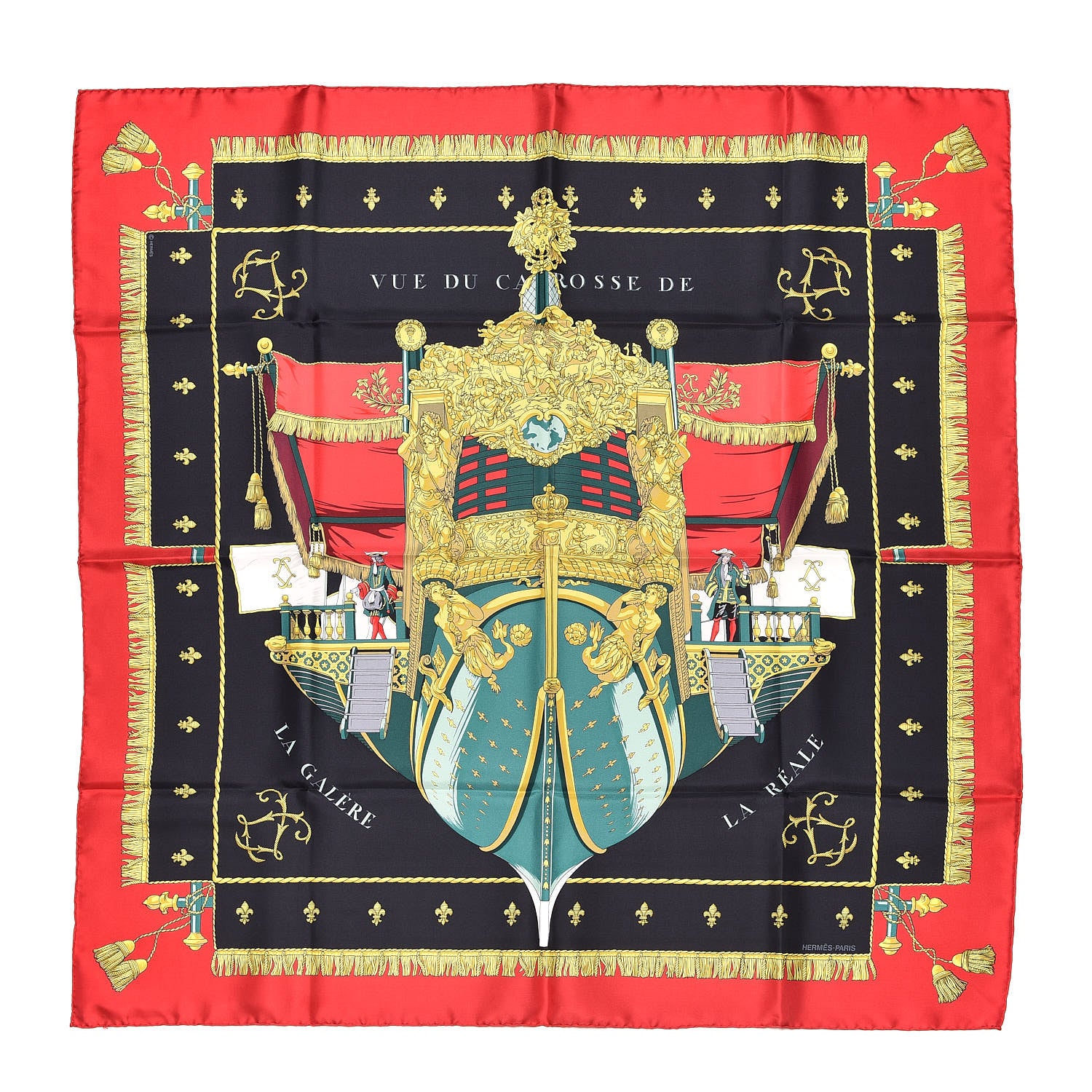 Hermes Silk Vue Du Carosse De La Galere La Reale Scarf 90 1 of 5