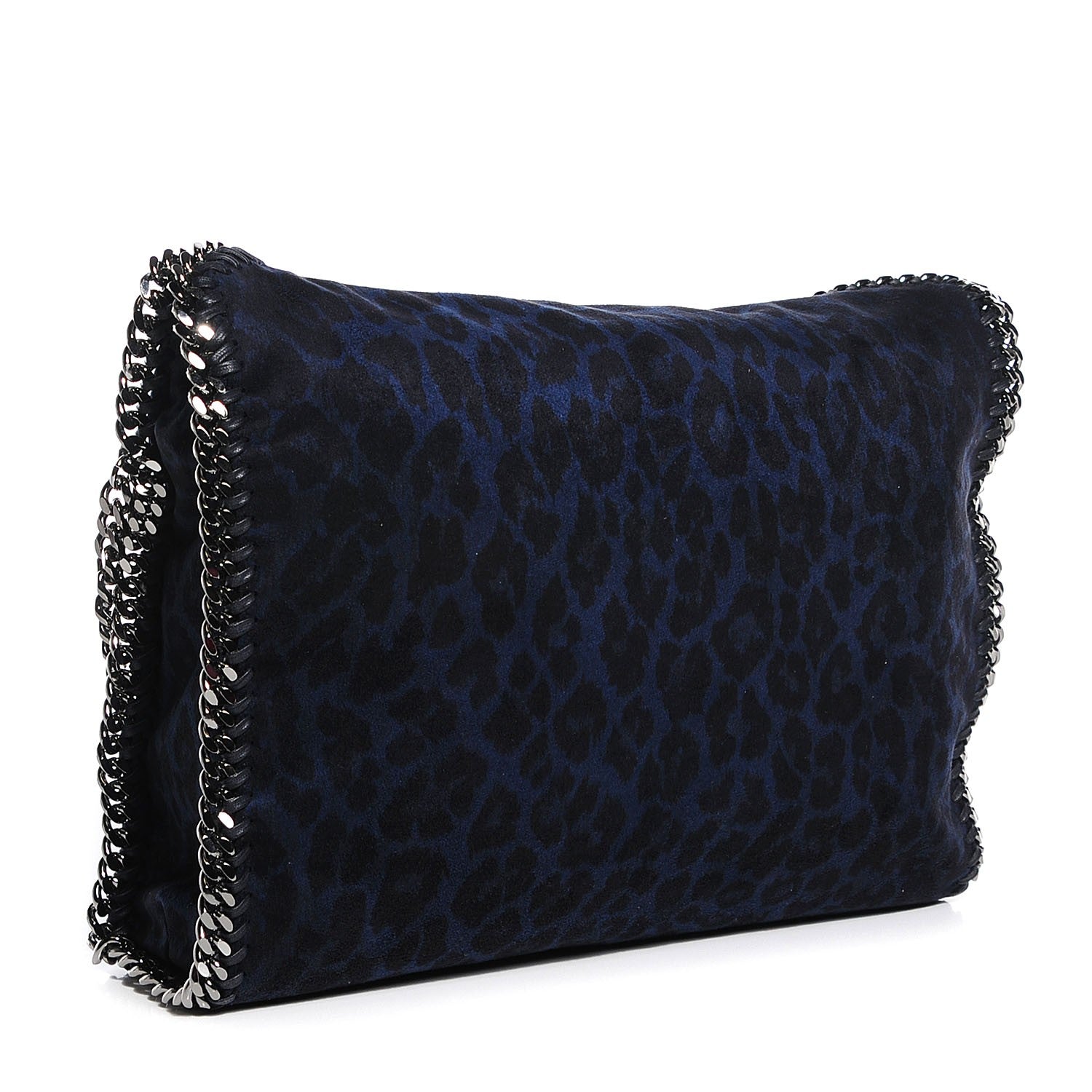 Stella McCartney Linen Leopard Small Falabella Tote Blue 3 of 9