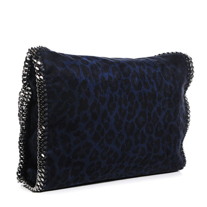 Stella McCartney Linen Leopard Small Falabella Tote Blue 3 of 9