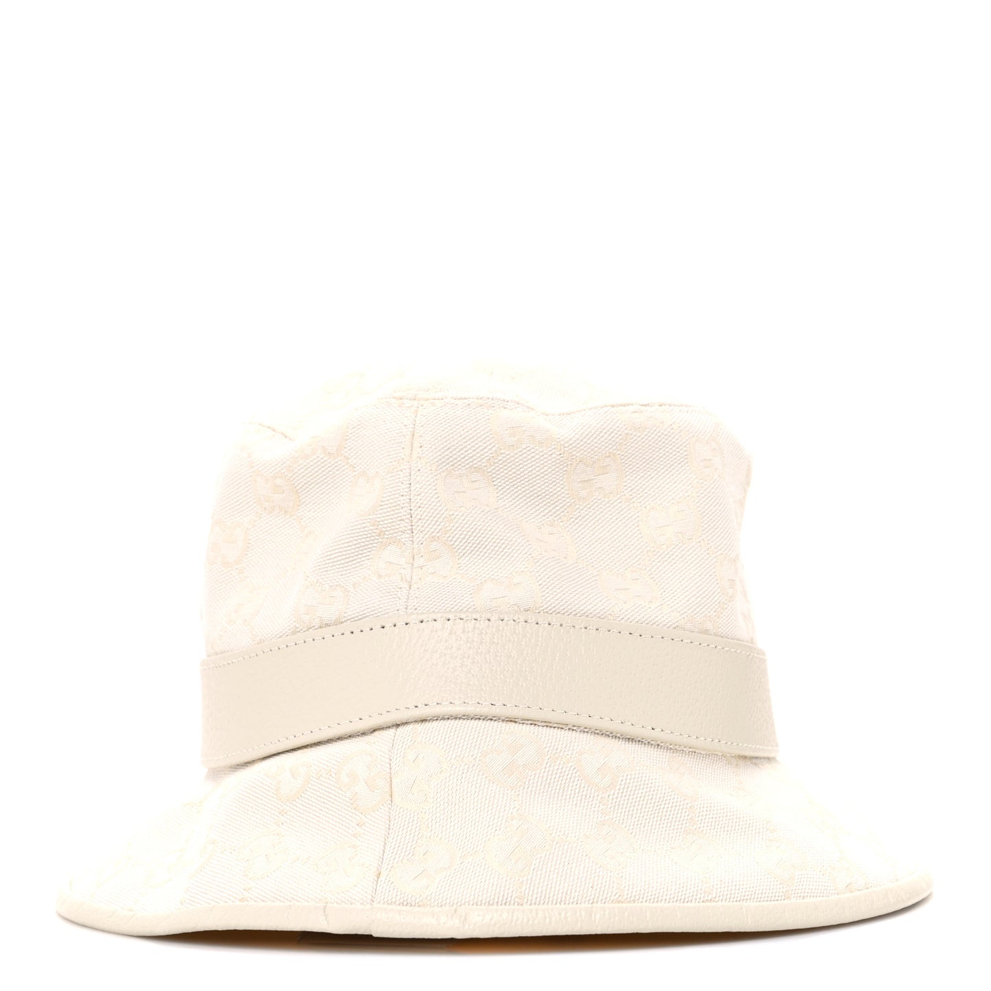 Monogram Textured Dollar Calfskin GG Jago Bucket Hat S Ivory