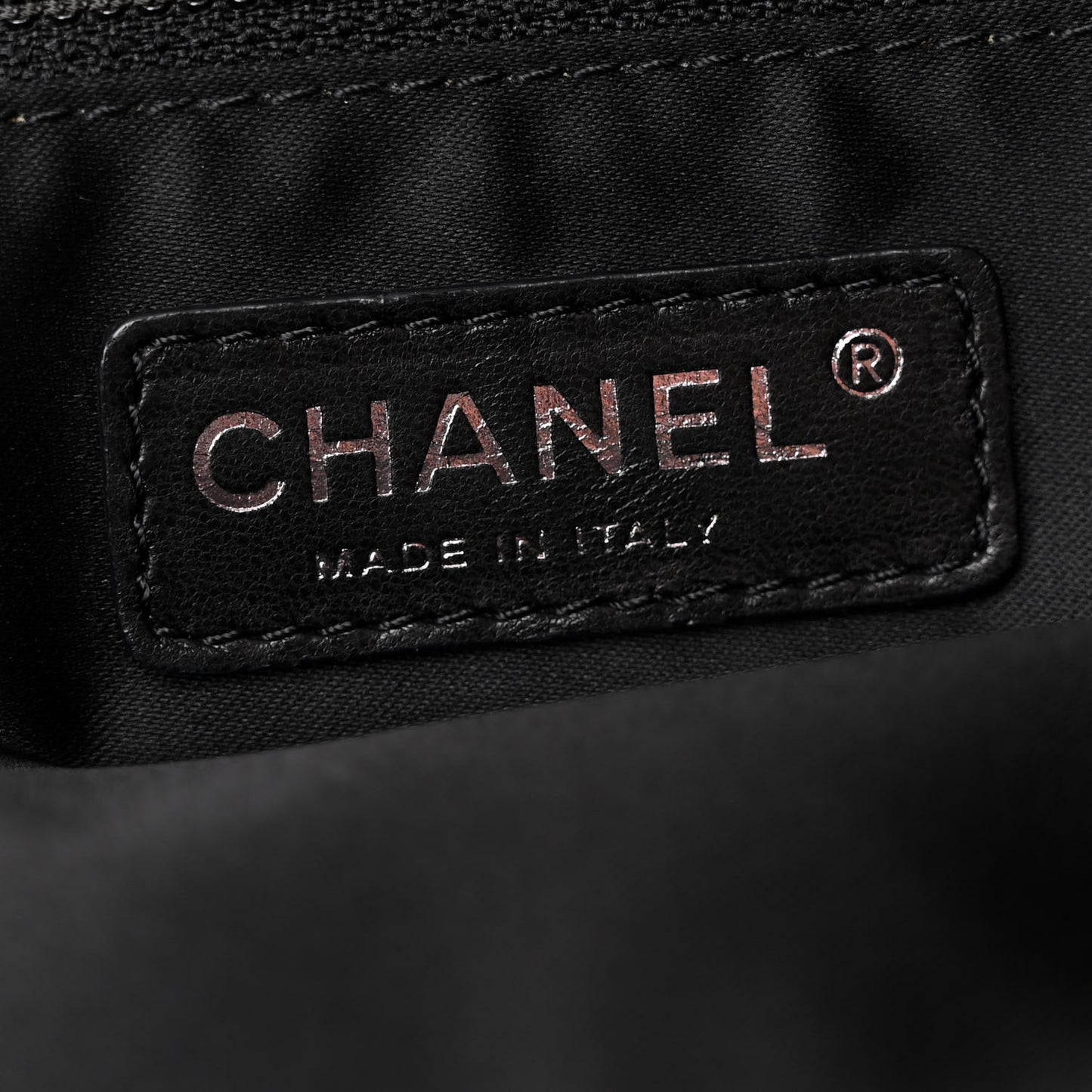 Lambskin Stitched Shopper Tote Black