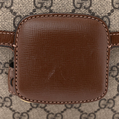 Gucci GG Supreme Monogram Web Mini Horsebit 1955 Shoulder Bag Beige Brown Sugar 11 of 12