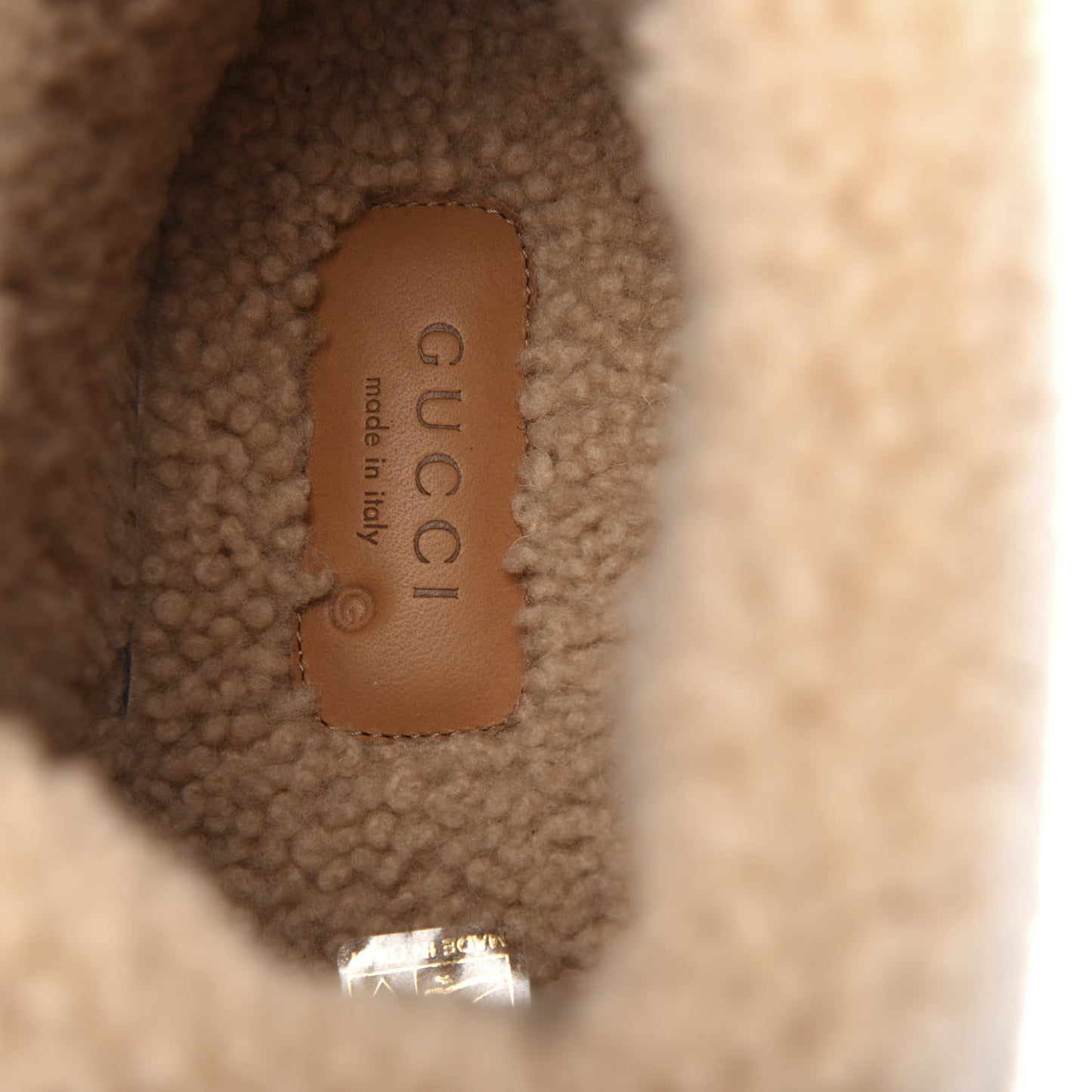 Covered Wool GG Monogram Womens Fria Horsebit Ankle Boots 41 Beige Ebony Butterscotch