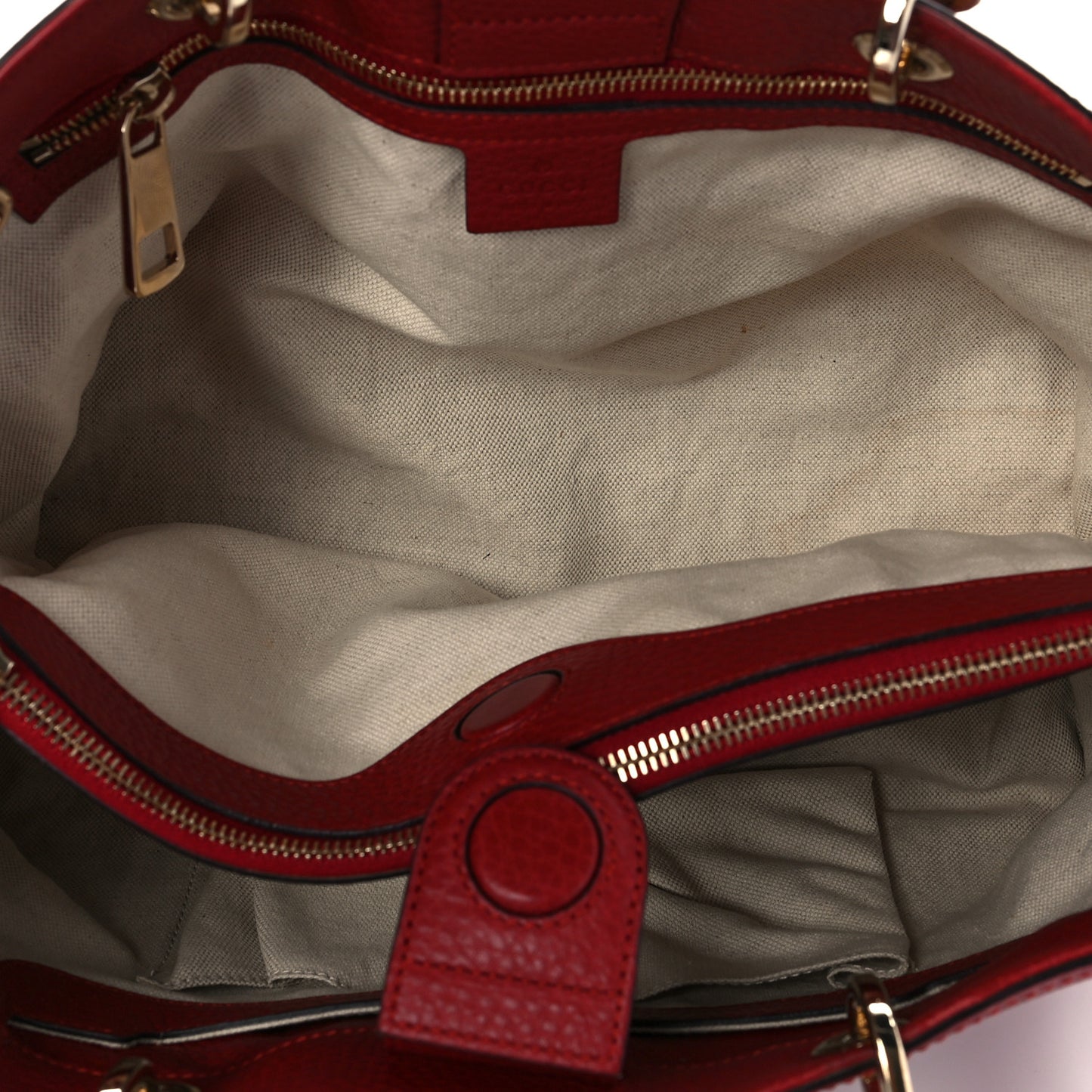Pebbled Calfskin Medium Bamboo Shopper Tote Red