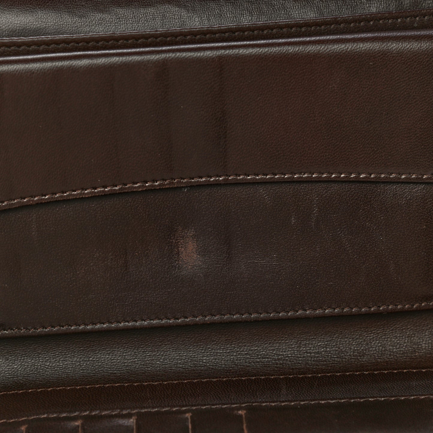 Lambskin Quilted Large Flap Wallet Dark Brown