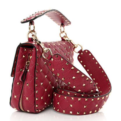 Valentino Garavani Grained Calfskin Medium Rockstud Spike Shoulder Bag Berry Pink 3 of 12